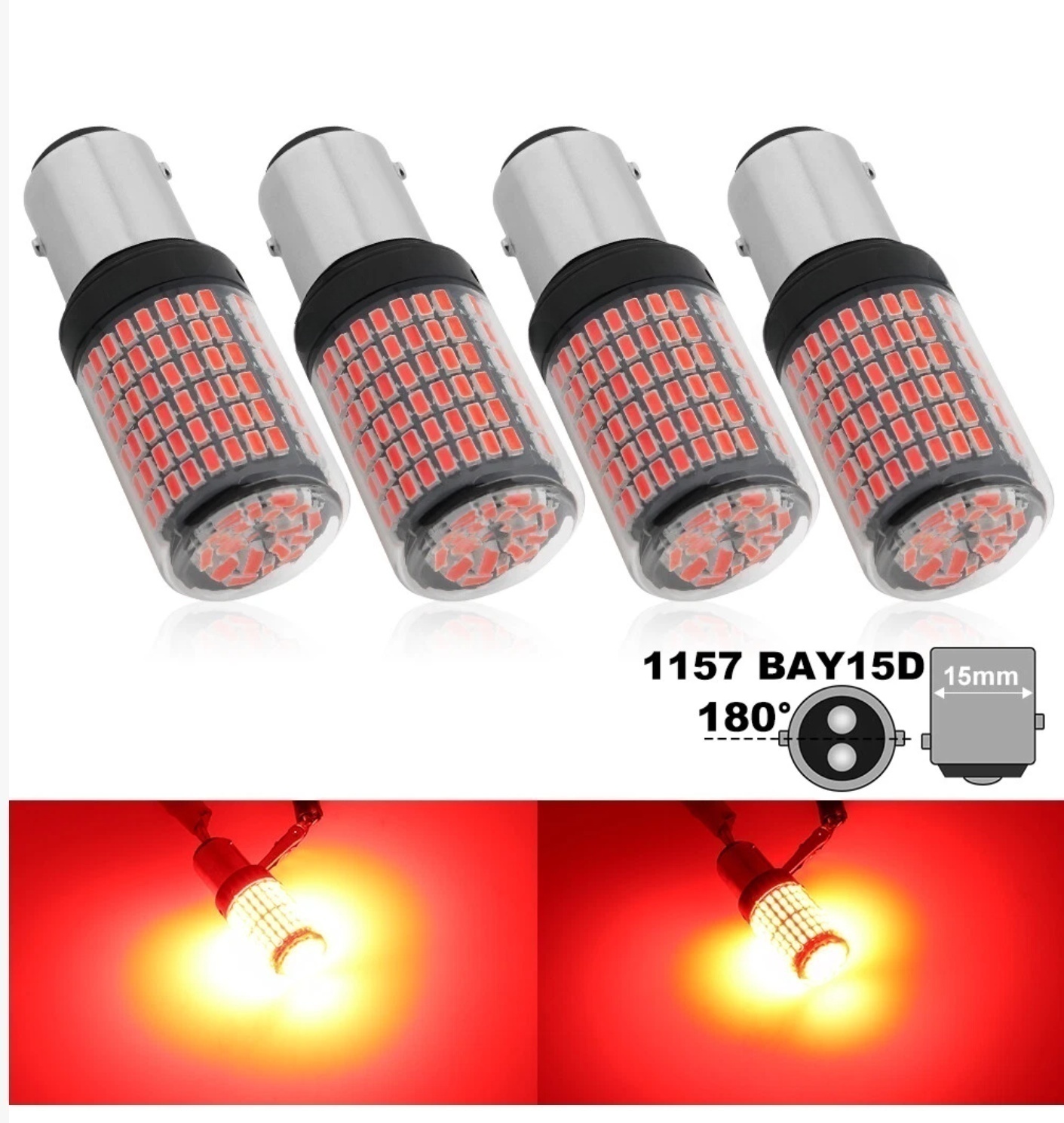 Led Tail Light Bulb Canbus - 4X Merah 1157 BAY15D LED Canbus