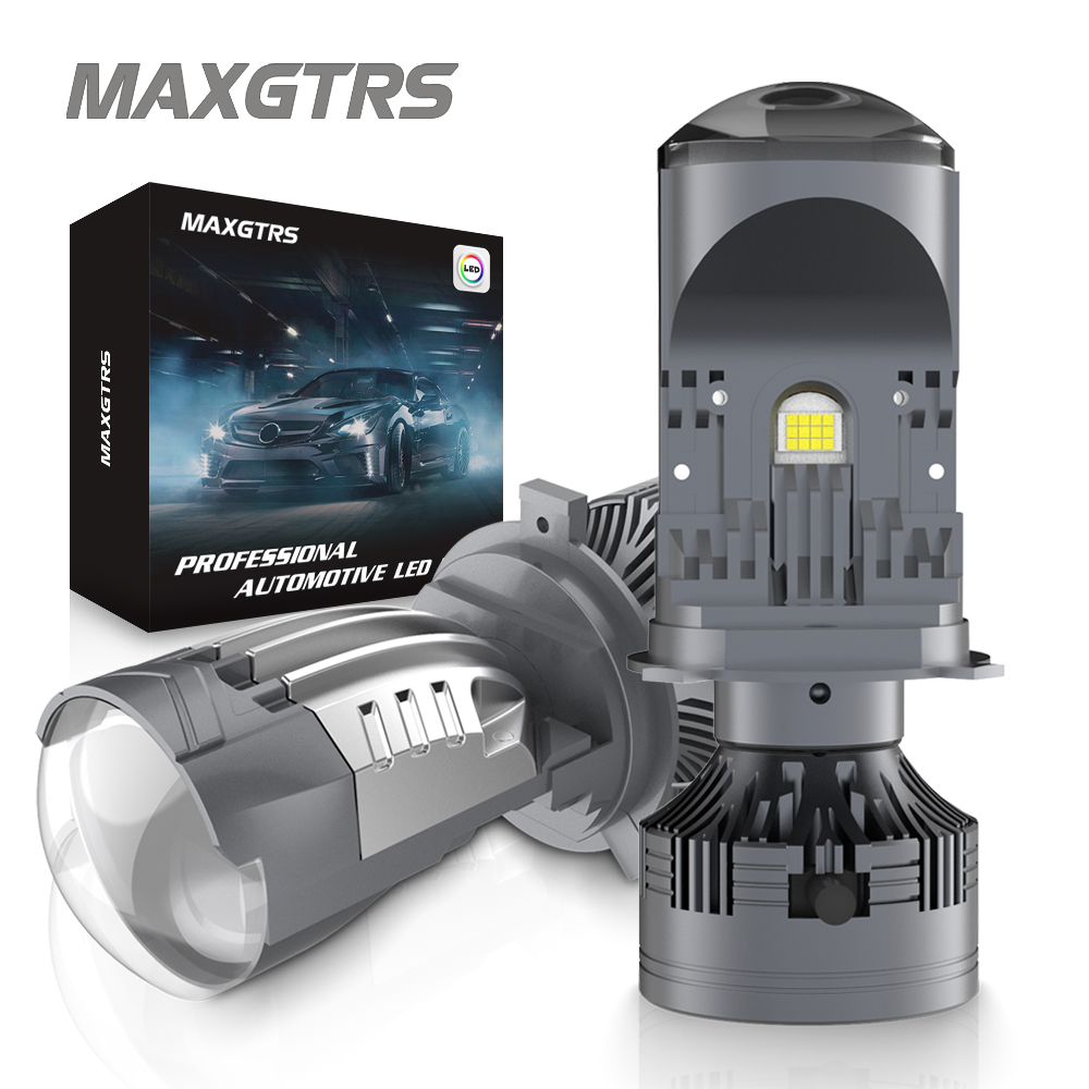 Led Headlight H4 Hi Lo 120W - MAXGTRS Baru 200W Lensa Lampu Otomatis
