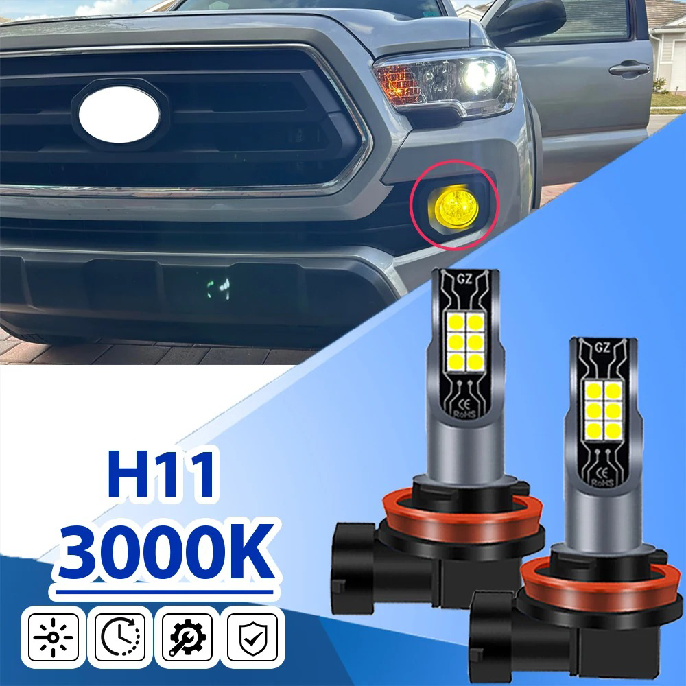 Led Fog Light H11 3000K Yellow - 2 Buah Lampu Kabut Depan LED