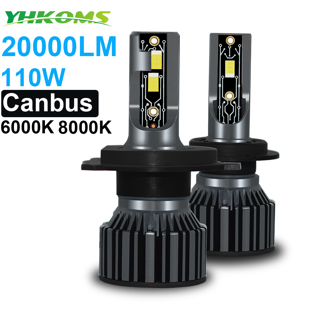 Led Headlight Bulb H7 20000Lm - YHKOMS Lampu Mobil Canbus H4 LED