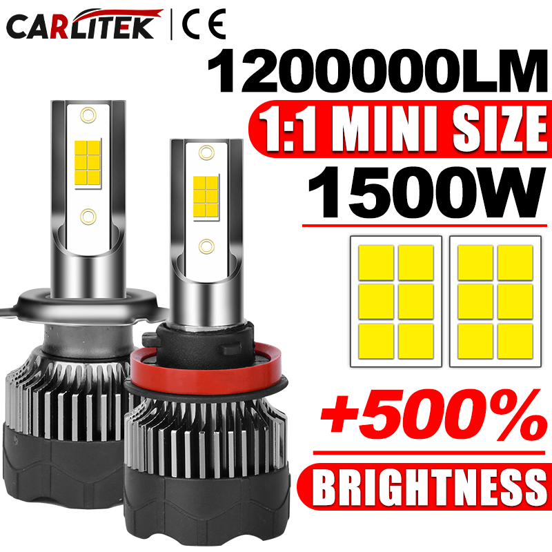 Car Led Bulb H1 H3 H8 H11 - 1200000lm 1500W 3570 CSP Chip 6000K