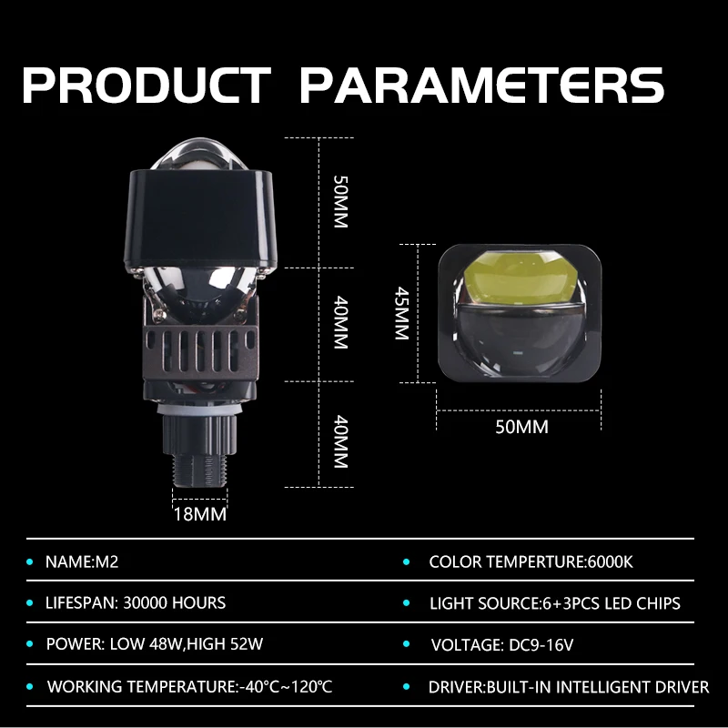 SANVI Bi lampu Led 1.5 inci, l - Car Led Headlight 9005 9006 ulasan dan harga