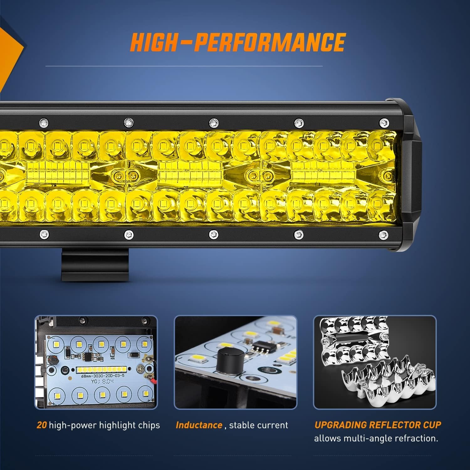 Nilight Lampu LED Amber 12 Inc - Led Work Light Bar 12 Inch Offroad ulasan dan harga