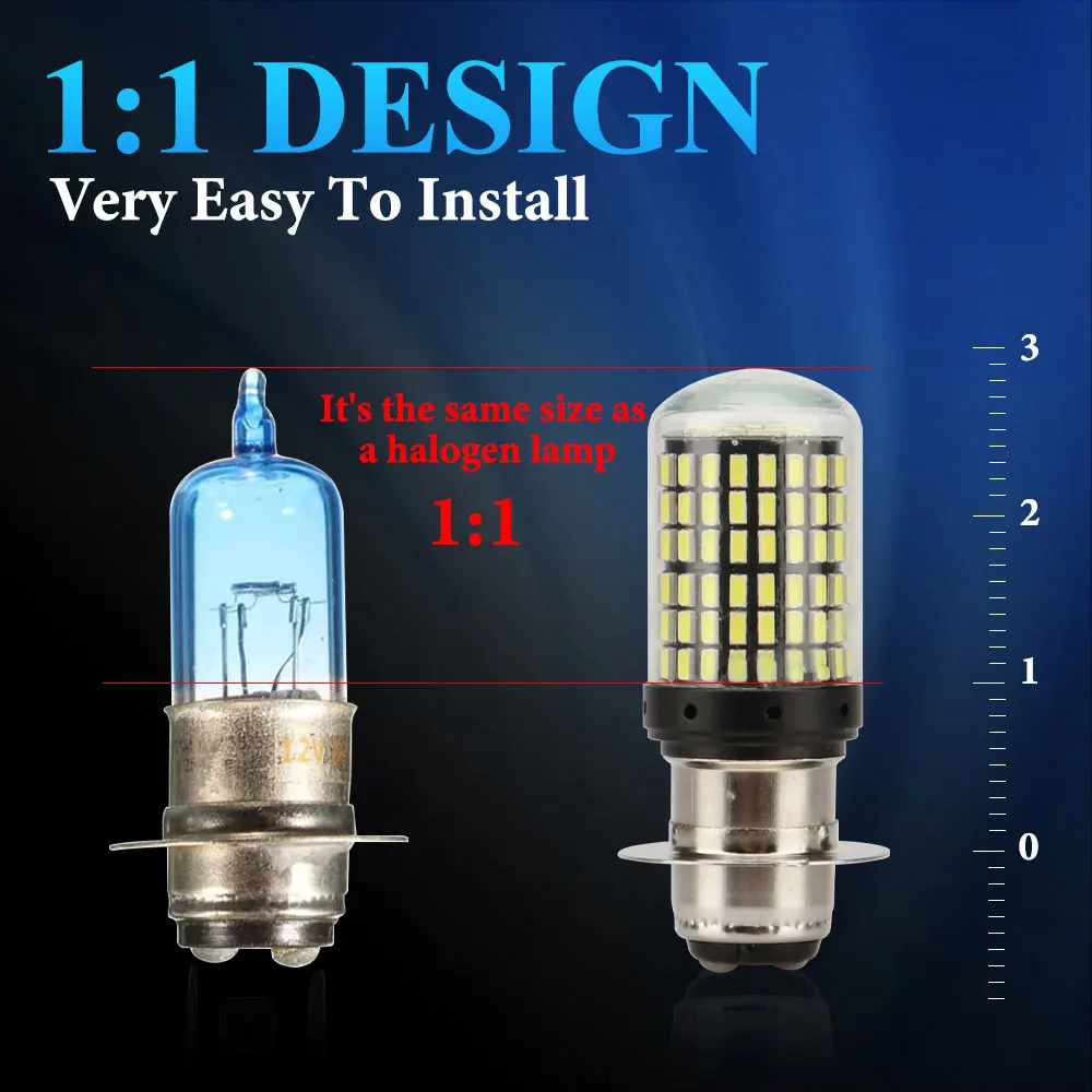 1PCS Lampu LED H4 BA20D H6 P15 - Motorcycle Led Headlight Bulb H4 ulasan dan harga