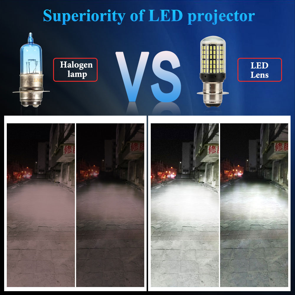 1PCS Lampu LED H4 BA20D H6 P15 - Motorcycle Led Headlight Bulb H4 ulasan dan harga
