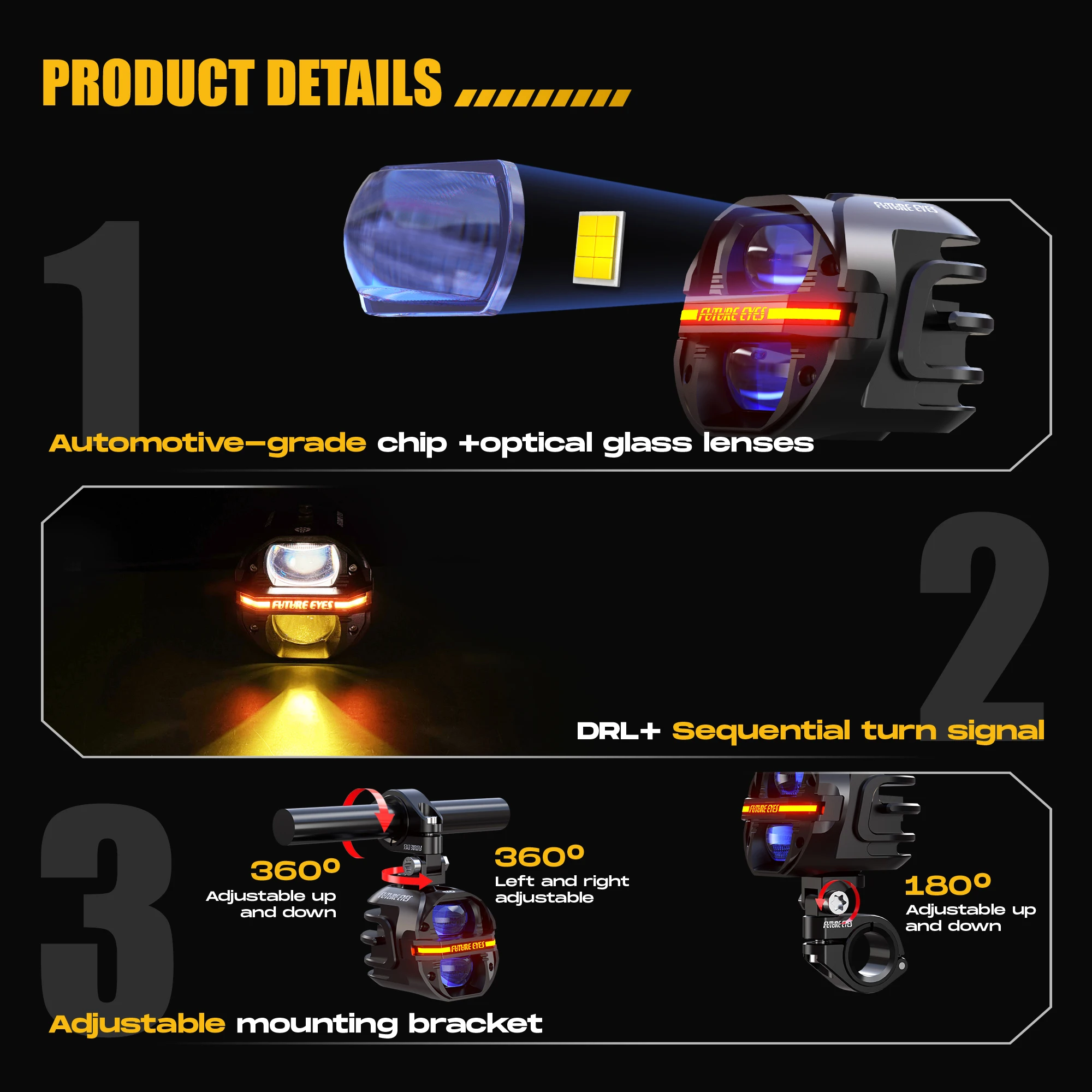 Lampu Kabut Motor LED Future E - Led Headlight 6500K White 12000Lm ulasan dan harga