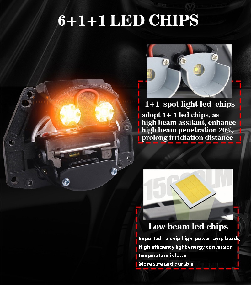 VAHID E20 2pcs 3 Inch Bi LED P - Laser Led Headlight Projector Lens ulasan dan harga