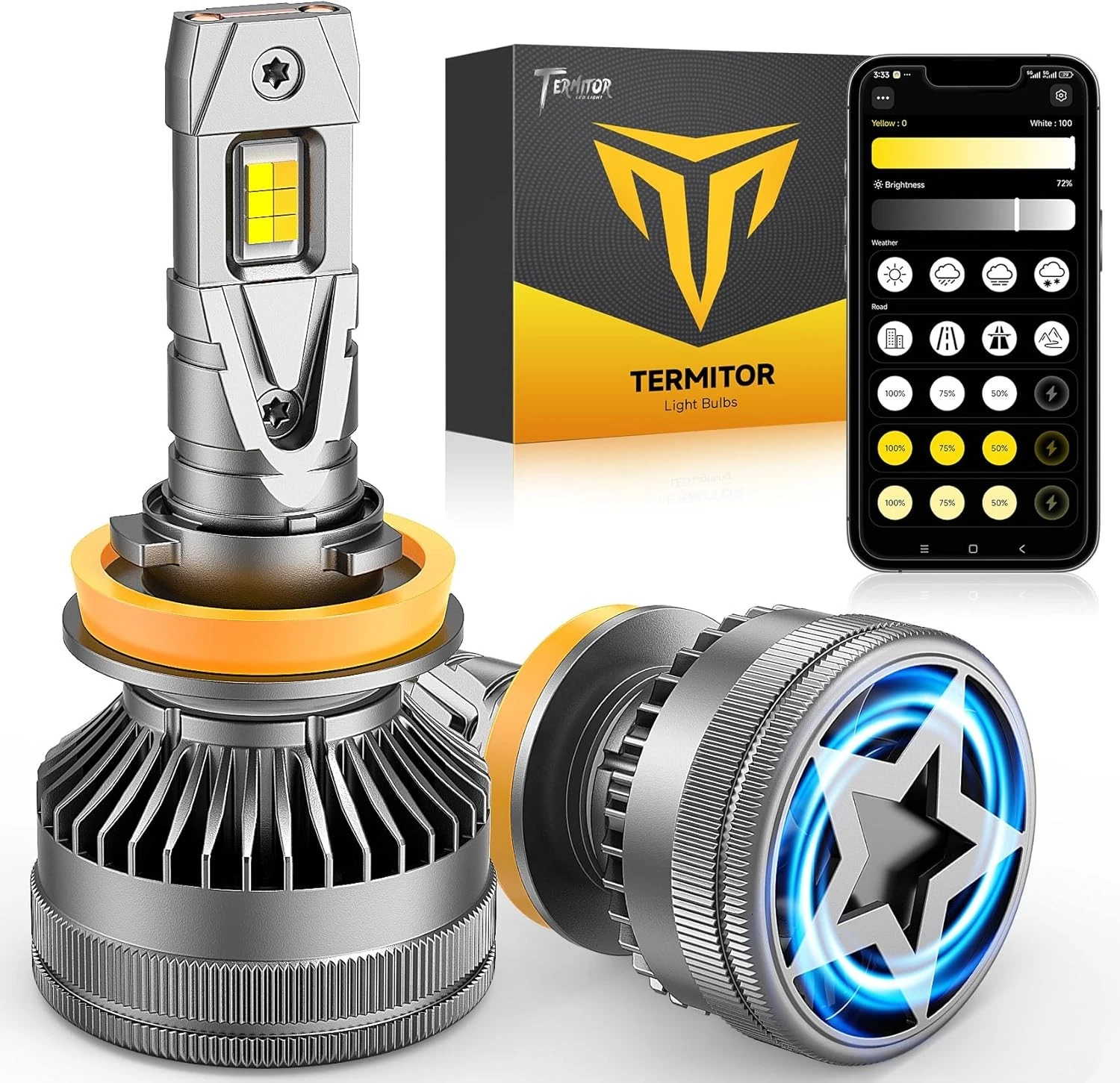 Lampu Depan LED Termitor Smart - Led Fog Light H11 3000K Yellow ulasan dan harga