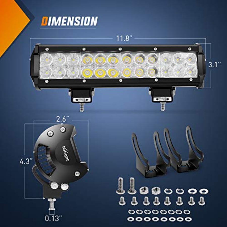 Lampu LED Bar 2Pcs 12Inch 72W  - Led Work Light Bar 12 Inch Offroad ulasan dan harga