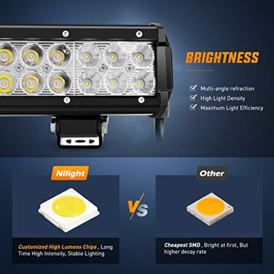 Lampu LED Bar 2Pcs 12Inch 72W  - Led Work Light Bar 12 Inch Offroad ulasan dan harga