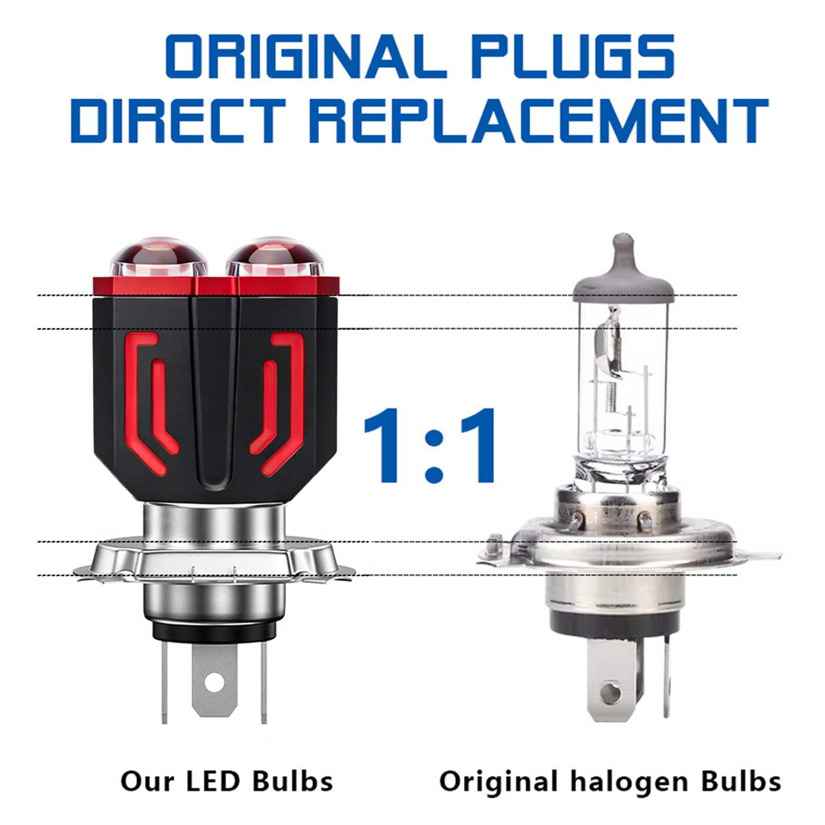 KEVANLY 1x H4 BA20D H6 Bohlam  - Motorcycle Led Headlight Bulb H4 ulasan dan harga