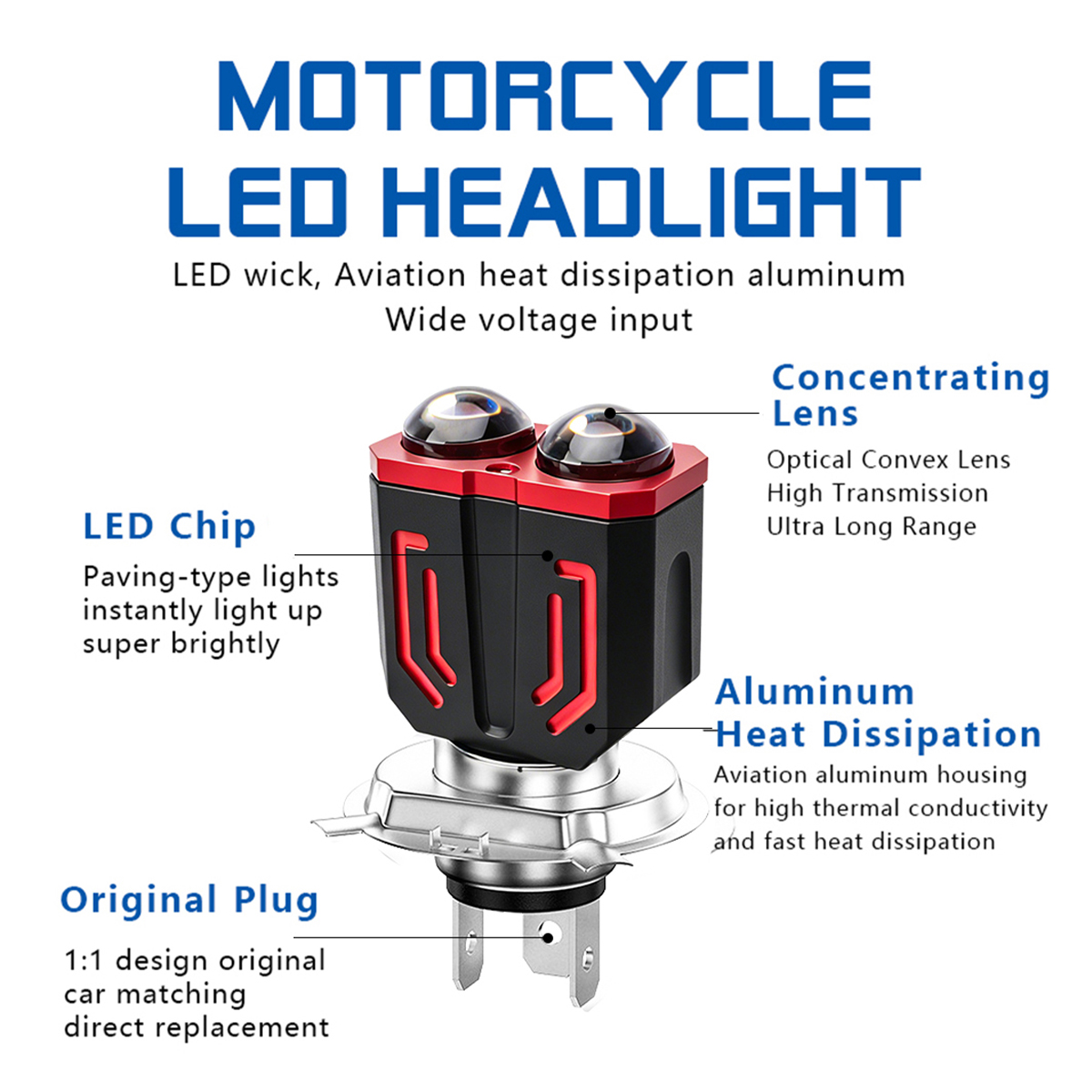KEVANLY 1x H4 BA20D H6 Bohlam  - Motorcycle Led Headlight Bulb H4 ulasan dan harga