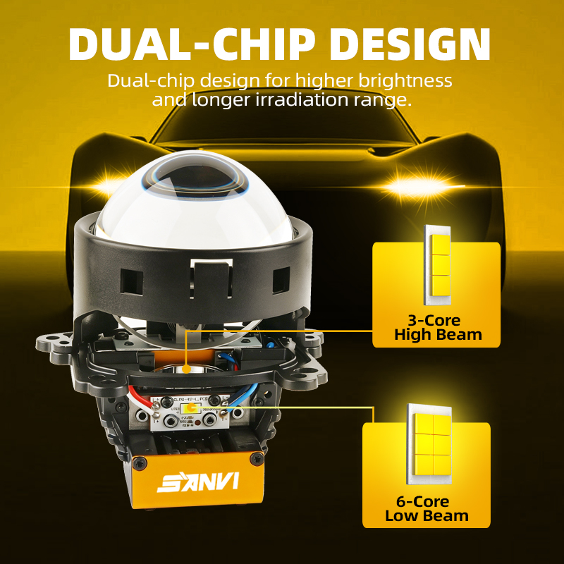 SANVI 6000K 3 Inch A45 Lensa P - Bi Led Projector Lens 3 Inch ulasan dan harga