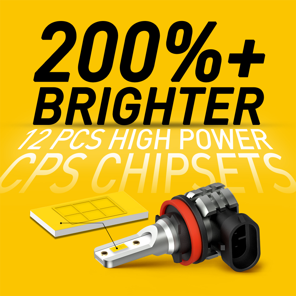 2 Buah Bohlam Lampu Kabut LED  - Led Fog Light H11 3000K Yellow ulasan dan harga