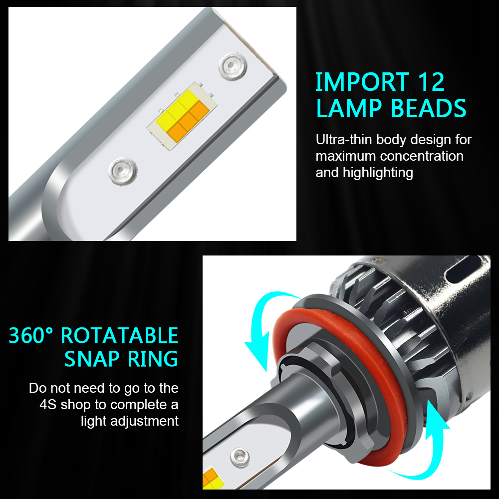 Lampu depan LED mobil 2x3 warn - Car Led Bulb H1 H3 H8 H11 ulasan dan harga