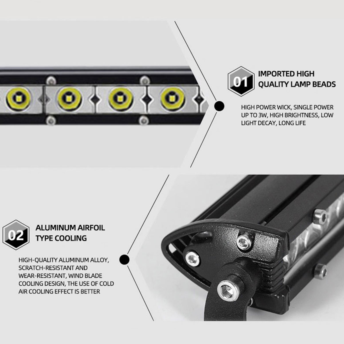 Lampu Kerja LED Mobil 8.8'' 15 - Led Work Light Bar 12 Inch Offroad ulasan dan harga