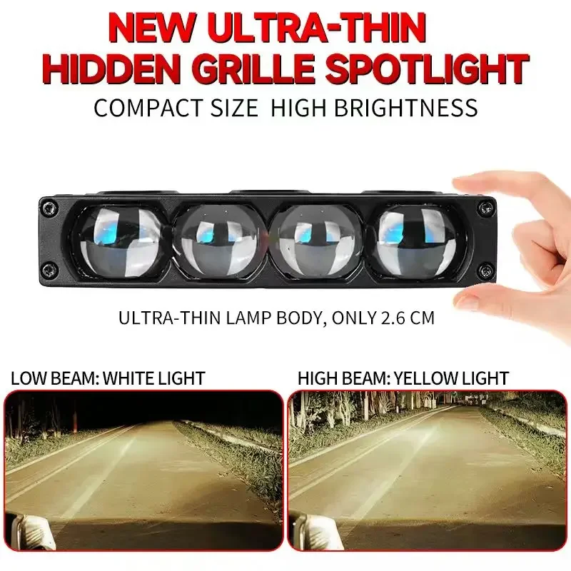 2PCS 180W 4-Lensa Lampu Sorot  - Bi Led Projector Lens 3 Inch ulasan dan harga