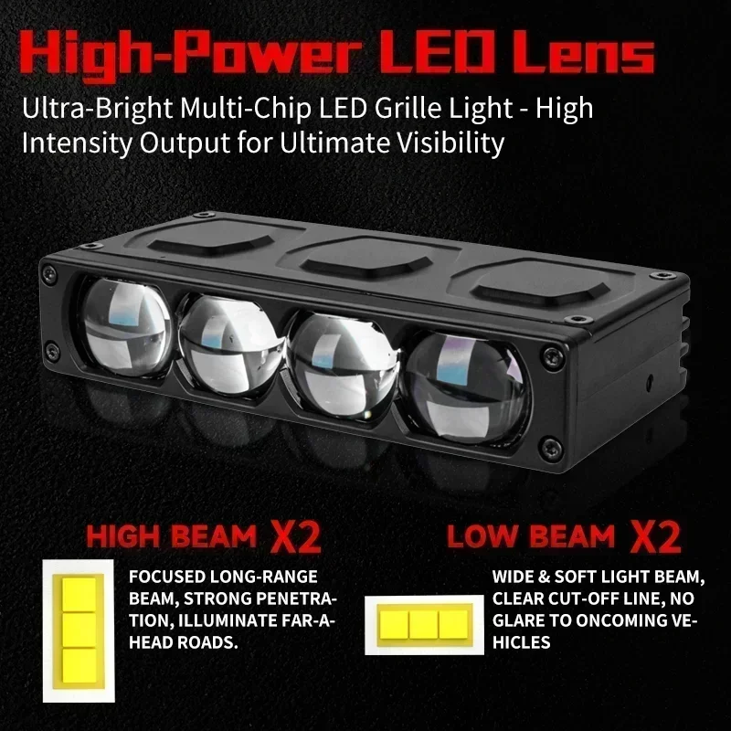 2PCS 180W 4-Lensa Lampu Sorot  - Bi Led Projector Lens 3 Inch ulasan dan harga