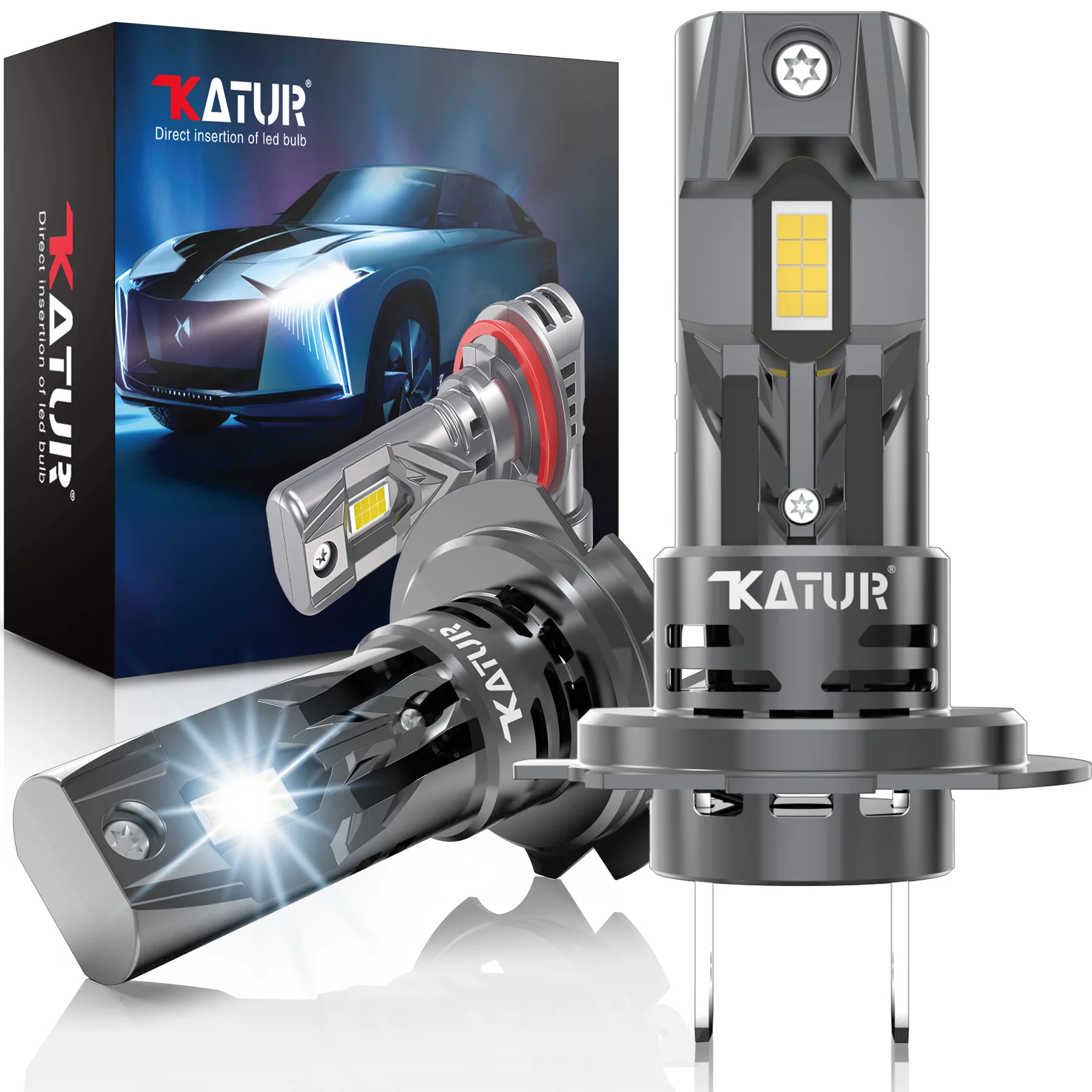 Katur 2 buah lampu depan mobil - Led Headlight Bulb H7 20000Lm ulasan dan harga