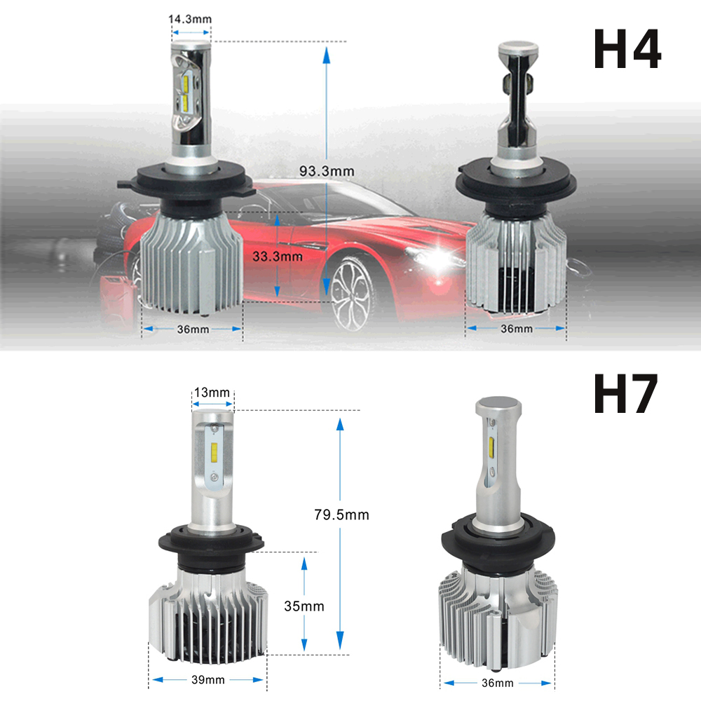 HL 2 buah Lampu Depan LED H4 H - Car Led Bulb H1 H3 H8 H11 ulasan dan harga