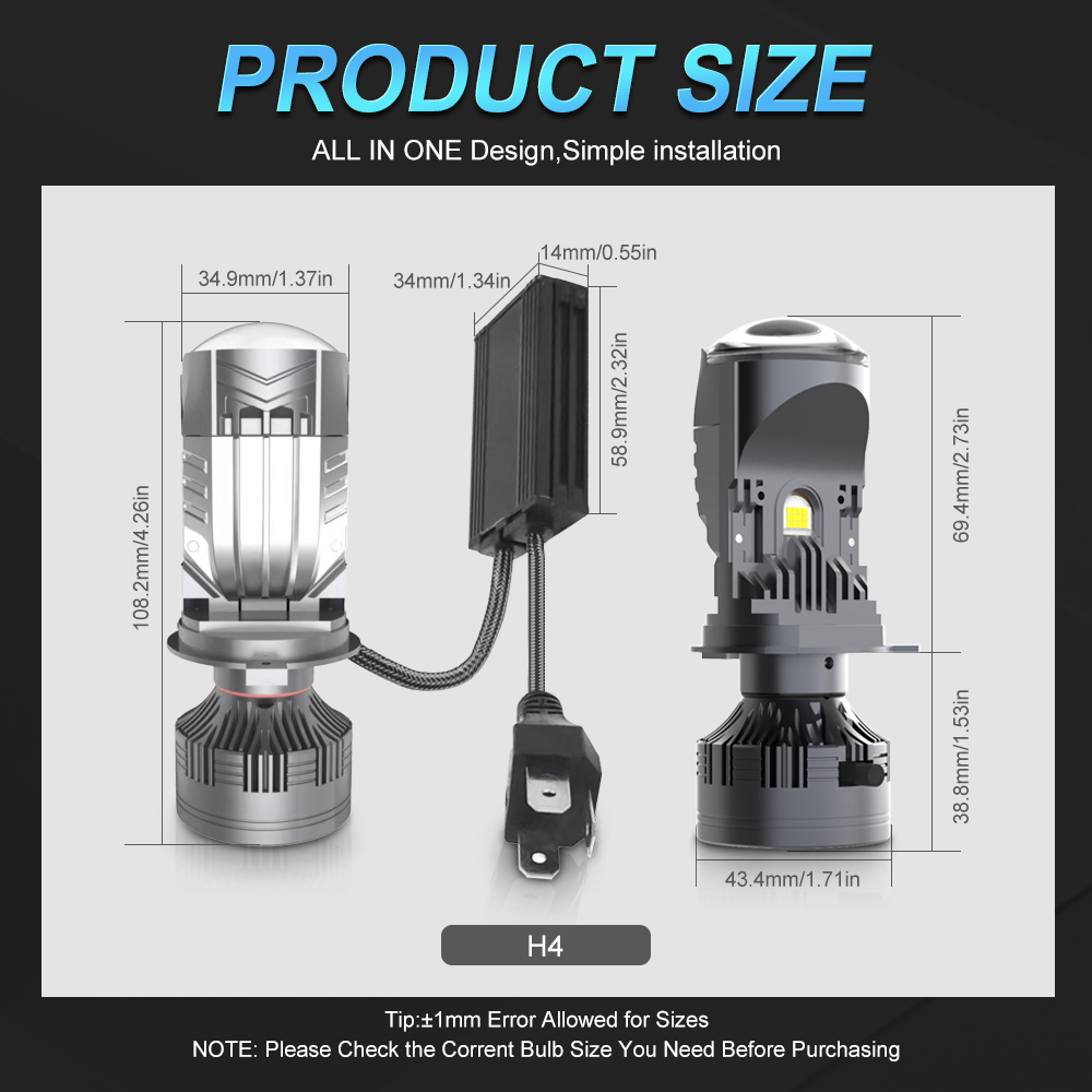 Lampu Otomatis 200W 40000LM Le - Led Headlight H4 Hi Lo 120W ulasan dan harga