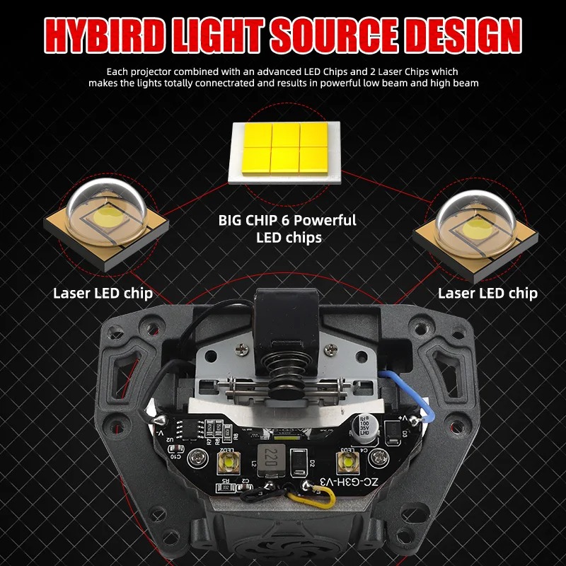 Lensa Proyektor Bi LED Laser G - Laser Led Headlight Projector Lens ulasan dan harga