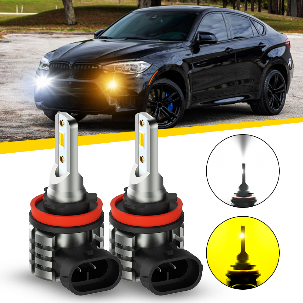 AUXITO 2 Buah L6 LED H8 H11 La - Led Fog Light H11 3000K Yellow ulasan dan harga