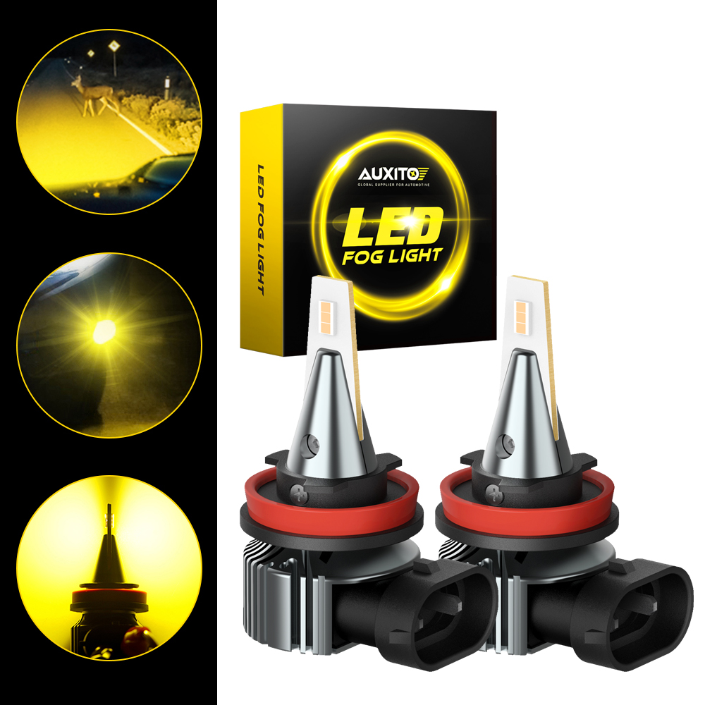 AUXITO 2 Buah H11 H8 Lampu Kab - Led Fog Light H11 3000K Yellow ulasan dan harga