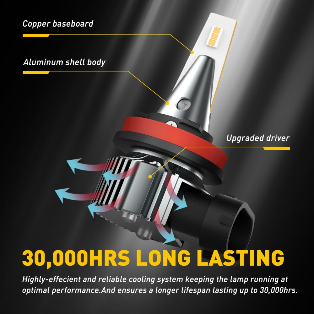 AUXITO 2 Buah H11 H8 Lampu Kab - Led Fog Light H11 3000K Yellow ulasan dan harga