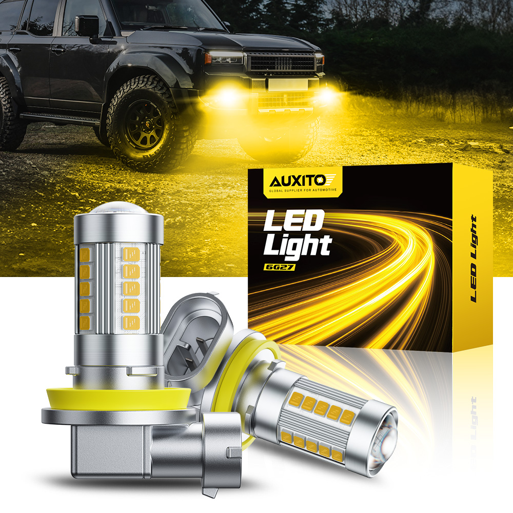 AUXITO 6G27 Lampu Kabut H8 H9  - Led Fog Light H11 3000K Yellow ulasan dan harga