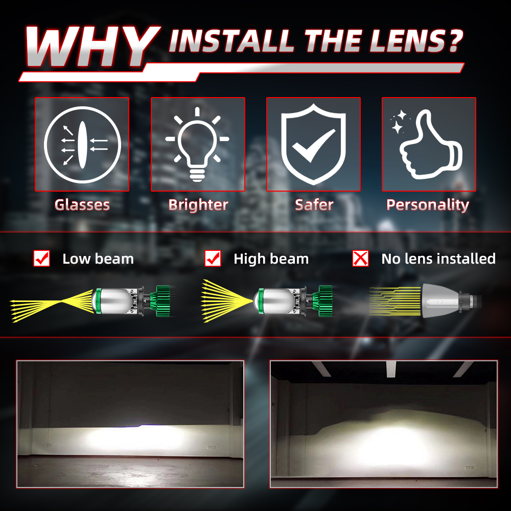 1/2 Buah Lampu 120W H4 LED Len - Led Headlight H4 Hi Lo 120W ulasan dan harga