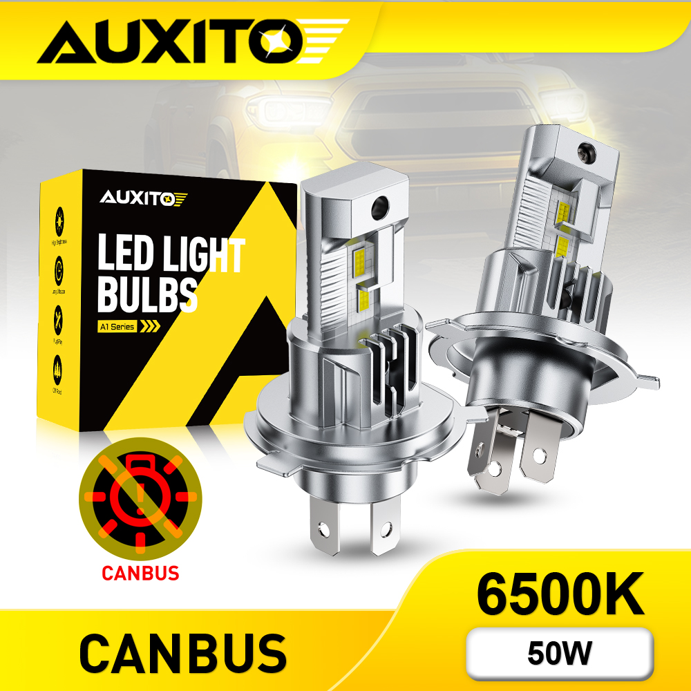 AUXITO 2 Buah Bohlam LED H4 Ta - Led Headlight 6500K White 12000Lm ulasan dan harga
