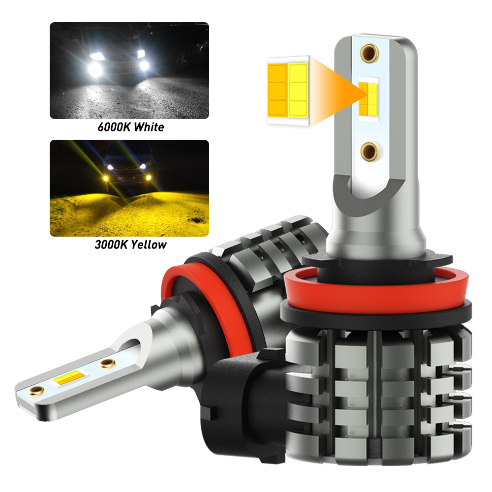 AUXITO 2Pcs Lampu Kabut LED Du - Led Fog Light H11 3000K Yellow ulasan dan harga
