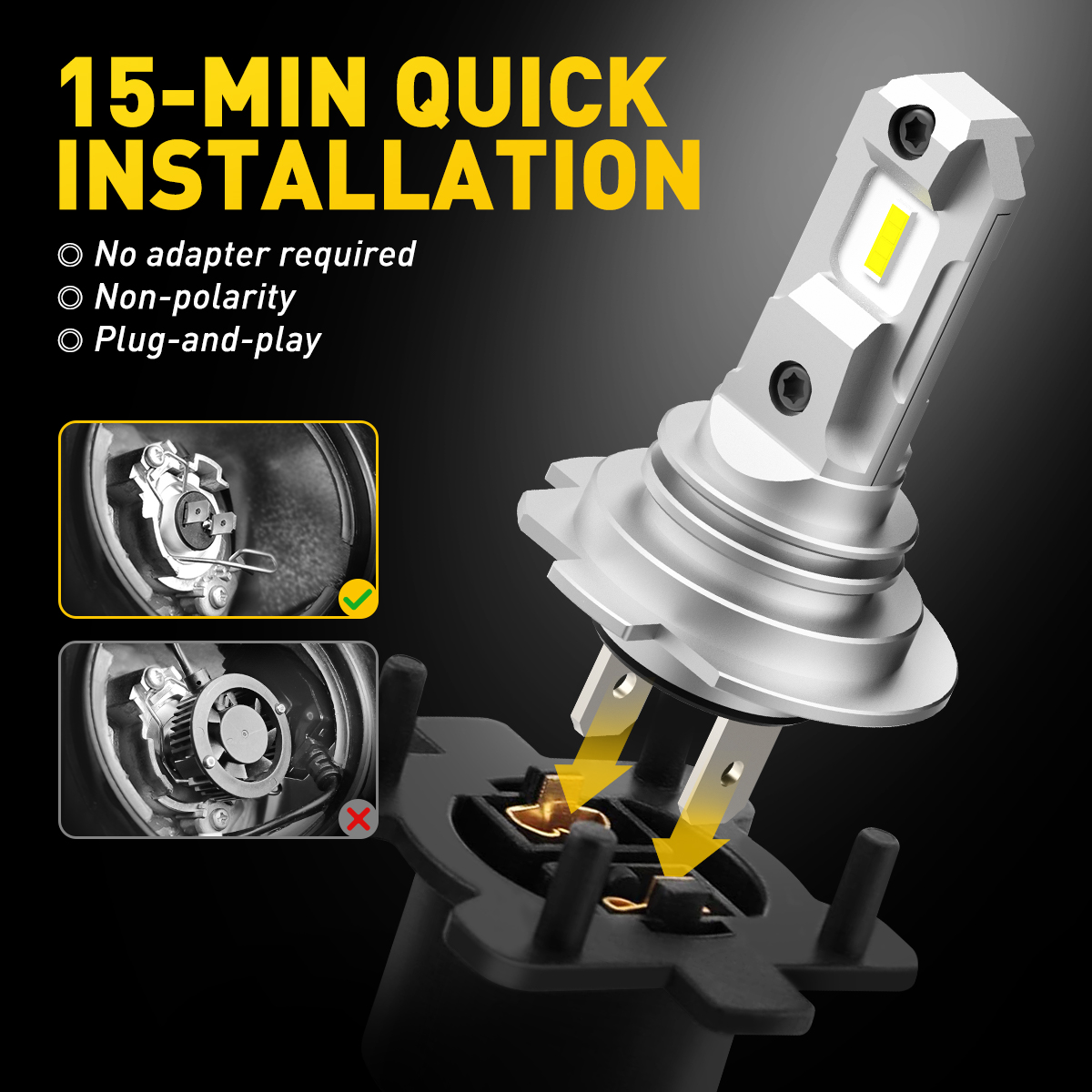 AUXITO 2Pcs Lampu Depan LED H7 - Led Headlight 6500K White 12000Lm ulasan dan harga