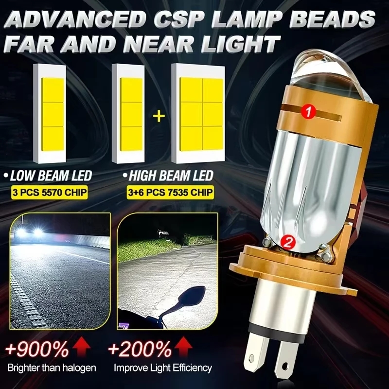 H4 LED Lampu Depan Sepeda Moto - Motorcycle Led Headlight Bulb H4 ulasan dan harga