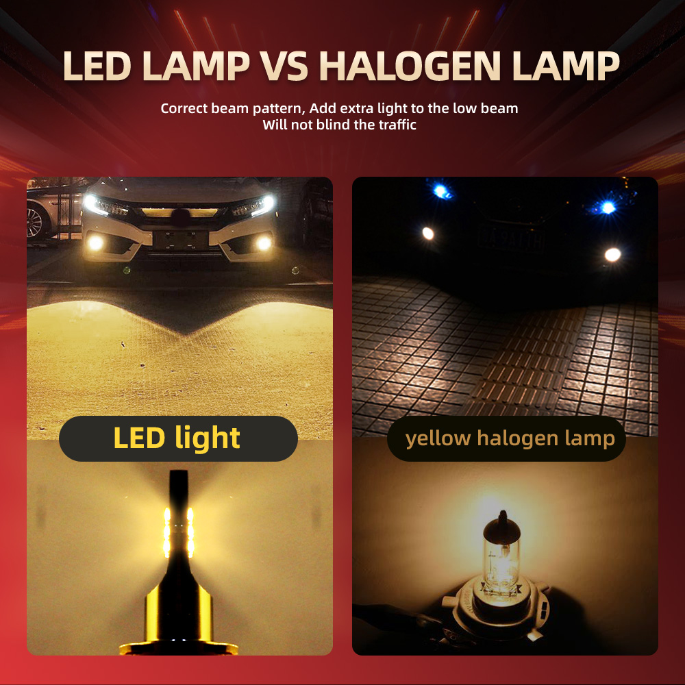 2 Buah Bohlam LED Lampu Kabut  - Led Fog Light H11 3000K Yellow ulasan dan harga